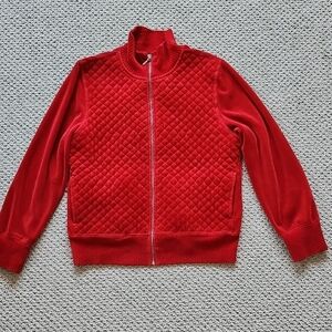 Coldwater Creek Women's Zip-Up Long-Sleeved Quilted Jacket Size M in Crimson.